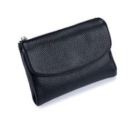 Genérico Unisex Pebble Real Leather RFID Wallet, Unisex Pebble Leather Wallet, Zipper Wallets for Men, Short Genuine Leather Purse for Coins and Cards, Small Compact Bifold Pocket Purse (One-4)