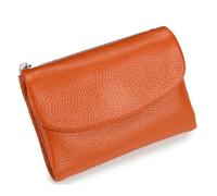 Genérico Unisex Pebble Real Leather RFID Wallet, Unisex Pebble Leather Wallet, Zipper Wallets for Men, Short Genuine Leather Purse for Coins and Cards, Small Compact Bifold Pocket Purse (One-22)
