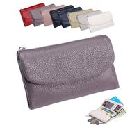 Genérico Unisex Pebble Real Leather Wallet Multicolor Slim Anti-Theft Bifold with Card Holder & Coin Purse Precioush Purse for Passport Daily Travel (Purple)