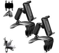 Genérico Universal 360°Dashboard Phone Holder, Unirexa Phone Holder, Rock-Solid Grip, No Suction, No Sticky Residue, Folds Down, for Steering Wheel & Sun Visor (2pcs)