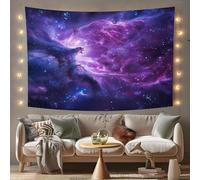 Genérico Universo De Ciencia Ficción Tapices de Pared, Cielo estrellado Murales Decorativos Pared para Salon, Morado Y Azul Decoracion Tela Accesorios para Habitación 200x150 cm