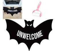 Genérico Unwelcome Bat Door Mat,Bat Shaped Non-Slip Coir Rug Mats,Gothic Halloween Door Mat for Front Porch or Indoor Use,Funny Housewarming Gift for New Home,Bathroom,Bedroom and Kitchen