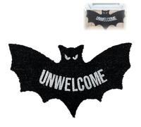 Genérico Unwelcome Bat Shaped Door Mat,Bat Rugs Halloween Decorations,Bat Shaped Coir Door Mats for Outside Entrance Home Decor,Gothic Door Mat,Spooky New Home Closing Housewarming Gift (1)