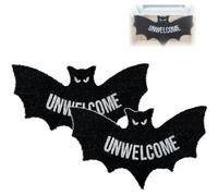 Genérico Unwelcome Bat Shaped Door Mat,Bat Rugs Halloween Decorations,Bat Shaped Coir Door Mats for Outside Entrance Home Decor,Gothic Door Mat,Spooky New Home Closing Housewarming Gift (2)