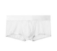 Genérico Uomo Calzoncillos Hombre - Boxers para Hombres Calzoncillos para Hombres Calzoncillos con Rejilla Sexy para Hombres Calzoncillos con cinturón de Ropa Interior Divertida (White XXL)