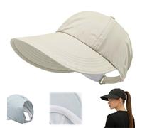 Genérico UPF Sun Protection Baseball Hat Men Women,Wide Brim Outdoor UV Adjustable Half Hollow Top Cap,Lightweight Sunscreen Sun Caps (Beige)