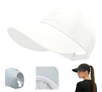 Genérico UPF Sun Protection Baseball Hat Men Women,Wide Brim Outdoor UV Adjustable Half Hollow Top Cap,Lightweight Sunscreen Sun Caps (White)