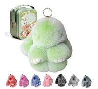 Genérico Upgraded Handmade Soft Bunny Charms, Bunny Keychain with Tin, Easter Cute Bunny Plush Keychain for Keys, Bags & Backpacks (#G)