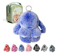 Genérico Upgraded Handmade Soft Bunny Charms, Bunny Keychain with Tin, Easter Cute Bunny Plush Keychain for Keys, Bags & Backpacks (#B)