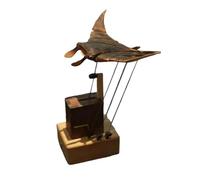 Genérico Upgraded Version Handmade Wooden Electric Bionic Manta Ray Ornament | Artisan Wooden Manta Ray Automaton,Creative Art Display Sculpture For Coastal Decor