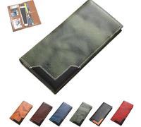 Genérico Upliftjoys Cowhide Vintage Wallet, Mens Women Leather Bifold Long Card Wallets with RFID Blocking, Multifunctional Business Wallet (Green)