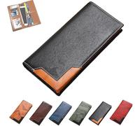 Genérico Upliftjoys Cowhide Vintage Wallet, Mens Women Leather Bifold Long Card Wallets with RFID Blocking, Multifunctional Business Wallet (Black)