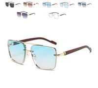 Genérico Upliftjoys Sunglasses, Retro Gradient Sunglasses Uv400 Protection, Vintage Metal Frame Shades for Driving, Beach & Fashion (styleD)
