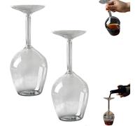 Genérico Upside Down Wine Glass,Flip Glass,Novetly Reative Upside-Down Long Stem Wine Glasses, Birthday Anniversary, Valentine, Christmas, Party Funny Gift (2)