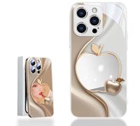 Genérico Urgalaxy Personalized 3D Colorful Fruit Tempered Glass Phone Case, Comes with Mirror, All-Inclusive Lens, Frosted Soft-Edged, for iPhone X-XR/7-16pm (iPhone 15PM,White)