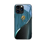 Genérico Urgalaxy Personalized Dragon Compatible with Glass Phone Case, Full Coverage Anti Drop Phone Case for iPhone 11/12/13/14/15/16 Series (Cyan-Blue,for 14 ProMax)