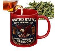 Genérico USA 250th Mug | Ceramic, 350ml, 8.3x9.6cm | Patriotic Freedom Spirit Collection | American Independence Heritage Gift For History Lovers