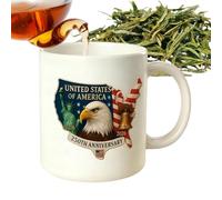 Genérico USA 250th Mug | Ceramic, 350ml, 8.3x9.6cm | Patriotic Freedom Spirit Collection | American Independence Heritage Gift For History Lovers