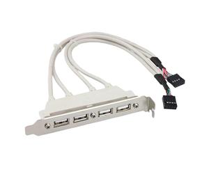 Genérico USB 2.0 Motherboard Extension Cable, 4 puertos USB Panel Extender, Enhanced Quick Connectivity, MultiInterface Expansion for High-Speed Connection, 30 cm Largo