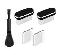 Genérico USB-C Anti-Staub-Buchse - 2-teiliges Schutzstecker-Set Mit Reinigungsbürste & Anti-Verlust-Zubehör, Port-Protektor Für Smartphone, Tablet, Büro, Zuhause, Reisen & Outdoor Aktivitäten