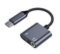 Genérico USB C Audio Converter Adapter 3.5mm Jack Mobile Sound Dongle Cable Fast Charge Data Smartphone Music Call Accessory | Plug In Earphone Output For Devices Portable Travel Use