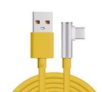 Genérico USB C Elbow Cable, Charger Cable, 120W Fast Charging Wire, 480Mbps Data Transfer Speed, Ideal for Travel Workplace Daily Use, 39 Inches, White Yellow Color, 1 Piece