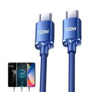 Genérico USB C Splitter Cable - 120W Fast Chargings | Dúal Type C Charging Cable | USB Ç Мulti Charging Cord | Ɓraided Úsb Ć To Úsb Ç Splitter Data Cables For Fast Charge Phones