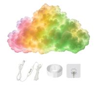 Genérico USB Cloud LED Lights - Multicolor Music Rhythm Night Lamp For Bedroom | Fiber Cotton PVC Copper With Dynamic Effects, Decorative Cloud Lighting For Living Room Nursery Home
