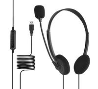 Genérico USB Game Headset - Over Ear Wired, Games Headphones Microphone, Volume Control Stable | High Qualities Sound Output | Comfortable Adjustable Pc Games Headset | Home Office Esports Use