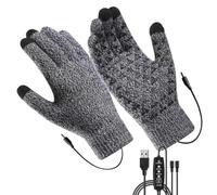 Genérico USB Heated Gloves Adjustable Touchscreen Knitted Mittens | Knitted USB Heating Gloves With Non Slip Grip For Office Gaming Studying Driving And Everyday Winter Warmth