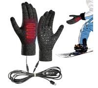 Genérico USB Heated Gloves, Electric Heating Mittens, Touchscreen Hand Warmers, Adjustable Heat Levels, Soft Fleece Lining, Ideal for Winter Cycling, Snowboarding, and Outdoor Motorcycle Commuting
