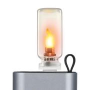 Genérico USB LED Flame Light - 2.52in Vintage Glass Night Light | Compact Flameless Flickering Ambient Lamp | 5V Mini USB Interior Bulb For Car Vehicle Bedroom Holiday Party Camping Yellow Glow