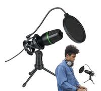 Genérico USB Podcast Microphone Streaming Kit Computer Mic Bundle, Plug and Play | Condenser Mic for Music Recording, Online Game Streaming, Noise Reduction for Live Karaoke & Video Conference