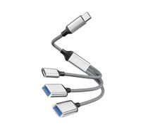 Genérico USB Splitter Cable 1 Foot, 1-In-3 Out USB 2.0 Extension Adapter for Car, Laptop, PC, Keyboard, Thumb Drive, High-Speed 480MB/s Copper Core Cable