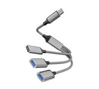 Genérico USB Splitter Cable 1 Foot, 1-In-3 Out USB 2.0 Extension Adapter for Car, Laptop, PC, Keyboard, Thumb Drive, High-Speed 480MB/s Copper Core Cable