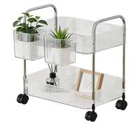Genérico Utility Cart,Acrylic Multi-Layer Trolley Organizer,Cart with Wheels | Transparent Acrylic Trolley For Office Home Kitchen Makeup Laundry Bathroom Dorm Bedroom Pantry Craft Salon