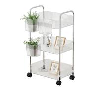 Genérico Utility Cart,Acrylic Multi-Layer Trolley Organizer,Cart with Wheels | Transparent Acrylic Trolley For Office Home Kitchen Makeup Laundry Bathroom Dorm Bedroom Pantry Craft Salon