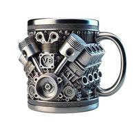Genérico V8 Engines Stainless Steel Cup, Personalized Stainless Steel Mug, 2025 Novelty Automobile Engine Coffee Mug, for Car Lovers Gift, 15oz Handcrafted (V8)