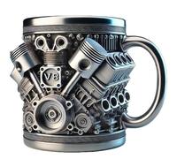 Genérico V8 Engines Stainless Steel Cup,Retro Engine Coffee Mug, Car Engine Coffee Mug,Creative Engine Beer Cup for Car Lovers/Mechanics/Truck Fans/Racing Fans (V8)