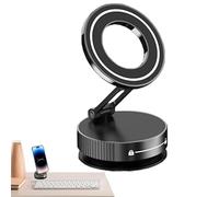 Genérico Vacuum Magnetic Phone Holder, Rotating Suction Cup Mount, Angle Adjustable Smartphone Stand, Strong Grip Car Support for Dashboard, Windshield, Travels, Driving, Workspaces, 2.44x1.57 Inches
