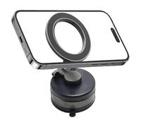 Genérico Vacuum Magnetic Phone Stand, 360° Rotating Car Phone Holder, Strong Suction Stable Bracket, ABS & Zinc Alloy Build (3.7x6.0cm), Mount for Most Vehicles