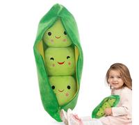 Genérico Vaina De Guisante Rellena - Lindos Juguetes De Peluche De Guisante De 25/40 Cm | Cute Cartoon Plant Cuddle Snuggle, Figura De Muñeca Suave Y Cómoda con Expresión Facial para Niños Abrazados
