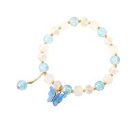 Genérico Valentin Perlado Chapado Elección Joyería Pulsera Hada Joyas Hecho a mano para parejas y Varios 2 Rosa Pulsera Anillos, talla única, Plástico, No es una piedra preciosa