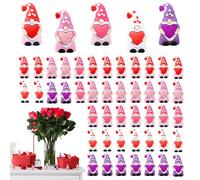 Genérico Valentine Gnomes Figures - 50 Pieces Love Heart Romantic Small Statues Dwarf | Mini Figurines Home Decor for Wedding Table Centerpiece Shelf Tabletop Party, Desktop Gift