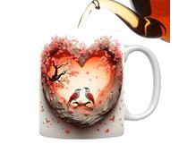Genérico Valentine Porcelain Mug - 400ml 3D Love Cup for Coffee Tea Latte, Hot Cocoa Stoneware Beverage, Romantic Design, Collector Friendly With Sturdy Ceramic Material Ensuring Long Lasting F
