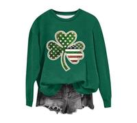 Genérico Valentine Shirts For Women Love Heart Sweatshirt Casual Long Sleeve Crewneck Cute Preppy Long Sleeve Pullover Tops(Green7,Small)