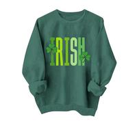 Genérico Valentine Shirts For Women Love Heart Sweatshirt Casual Long Sleeve Crewneck Cute Preppy Long Sleeve Pullover Tops(Green5,X-Large)