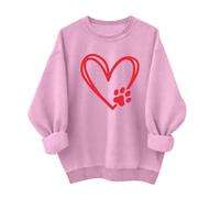 Genérico Valentine Shirts For Women Love Heart Sweatshirt Casual Long Sleeve Crewneck Cute Preppy Long Sleeve Pullover Tops(Pink9,X-Small)