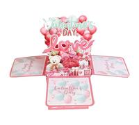 Genérico Valentines Cards -18x18cm Creative 3D Greeting Card, Foldable Romantic Couple Connection Cards, Fun Valentine's Day Celebration Card For Wedding Parties