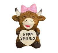 Genérico Valentines Day Cow Statue - Resin Farmhouse Romantic Figurine with Heart Sign For Valentine Kitchen Decor | Cute Home Ornament For Wife Husband Family Friends Holiday Party